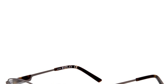 Pánske hranaté okuliare s žíhanými detailmi Replay