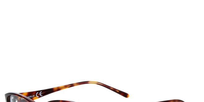 Dámske hnedé žíhané okuliare Replay