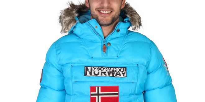 Pánska červená bunda s kapucňou Geographical Norway
