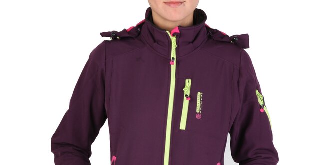 Dámska fialová bunda s farebnými zipsami Geographical Norway