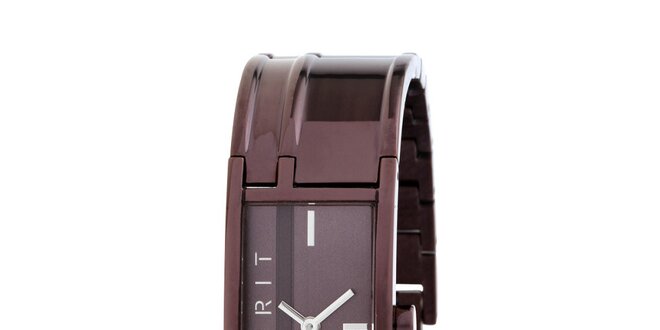 Dámske náramkové čokoládové hodinky z nerezovej ocele Esprit
