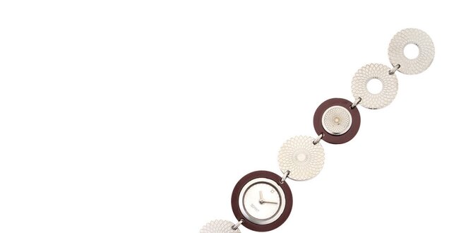 Dámske kruhové náramkové hodinky hnedé Esprit