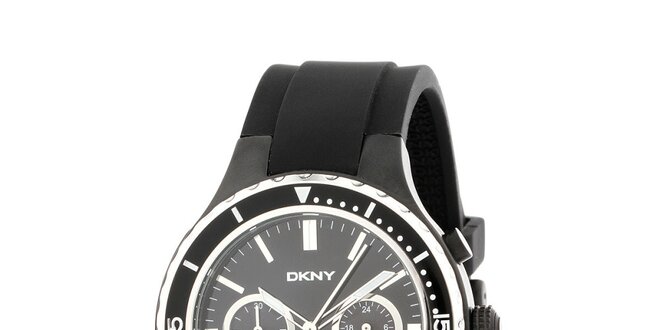 Pánske čierne analogové hodiny DKNY