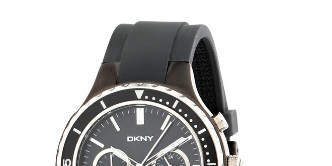 Pánske hnedé analogové hodiny DKNY