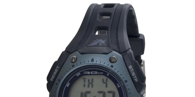 Športové modrošedé okrúhle digitálne hodinky RG512