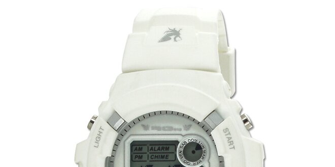 Biele robustné digitálne hodinky RG512