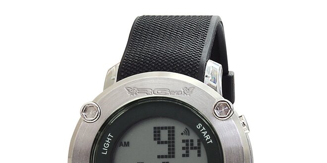 Okrúhle strieborné digitálne hodinky RG512
