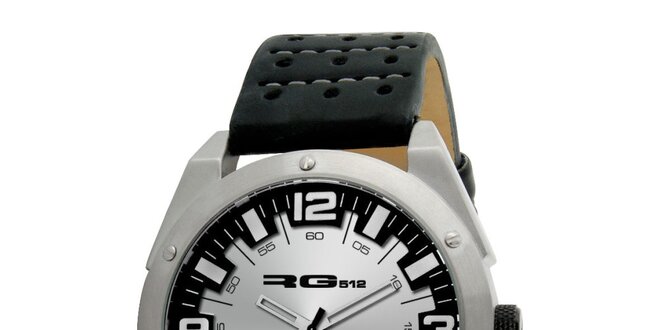 Strieborné analógové hodinky s oceľovým púzdrom RG512