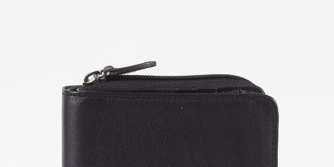 Dámska čierna kožená peňaženka Fuchsia