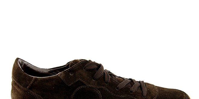 Dámske čokoládovo hnedé semišové topánky Eye