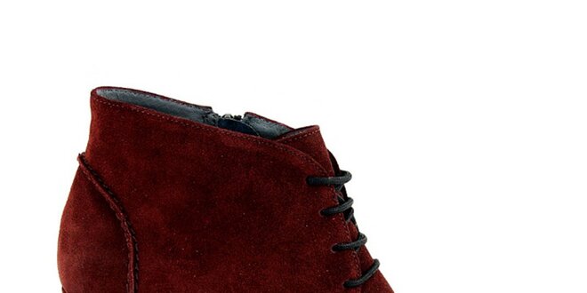 Dámske červené semišové topánky na kline Eye