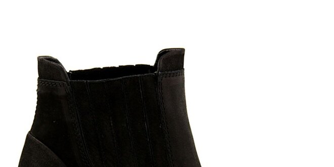 Dámske čierne členkové topánky Eye s nubukovým povrchom