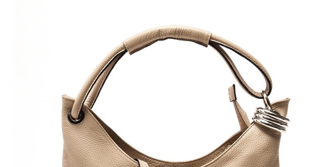 Dámska hnedobéžová kabelka s jedným držadlom Carla Ferreri