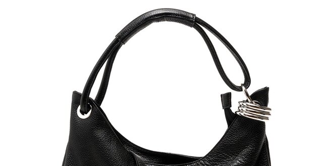 Dámska čierna kabelka s jedným držadlom Carla Ferreri