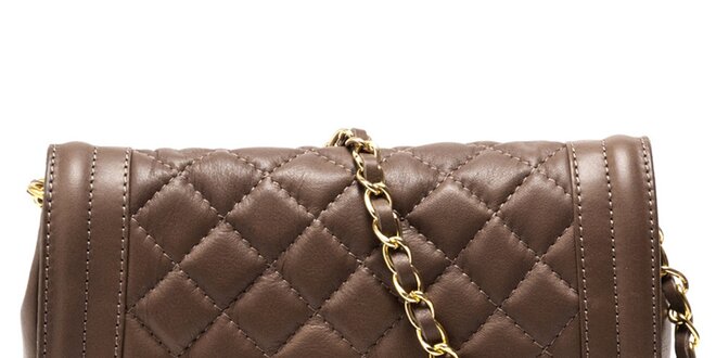 Dámska hnedá kabelka s retiazkovým popruhom Carla Ferreri