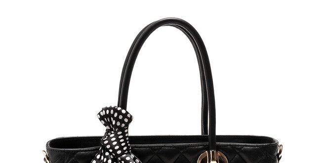 Dámska čierna kabelka so šatkou Carla Ferreri