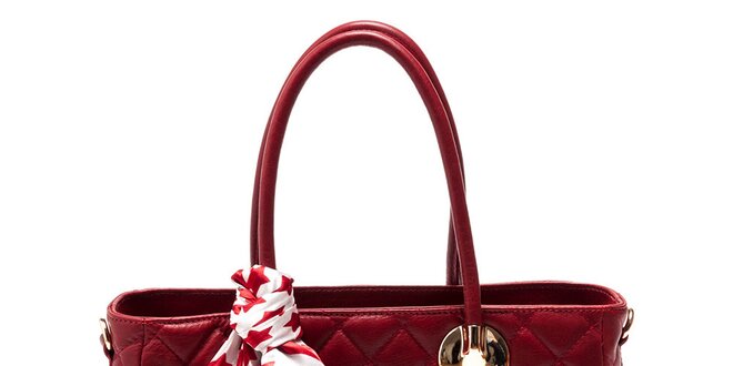 Dámska červená kabelka so šatkou Carla Ferreri