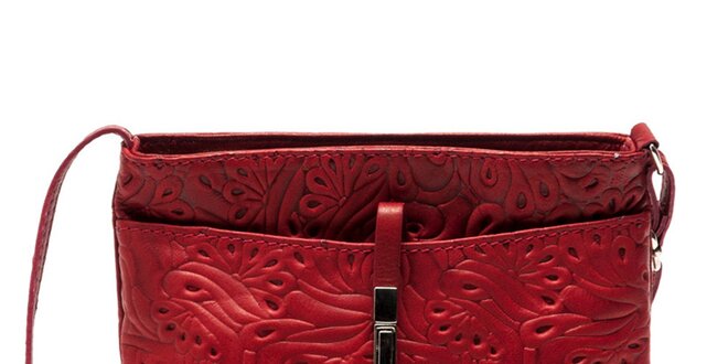 Dámska červená kabelka so vzorom Carla Ferreri