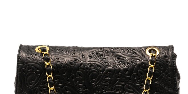Dámska čierna kabelka s reliéfnym vzorom Carla Ferreri