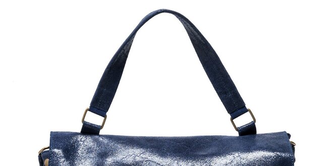 Dámska modrá kabelka s prackami a cvočkami Carla Ferreri