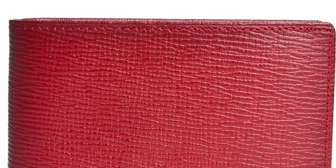 Pánska červená kožená peňaženka Benetton