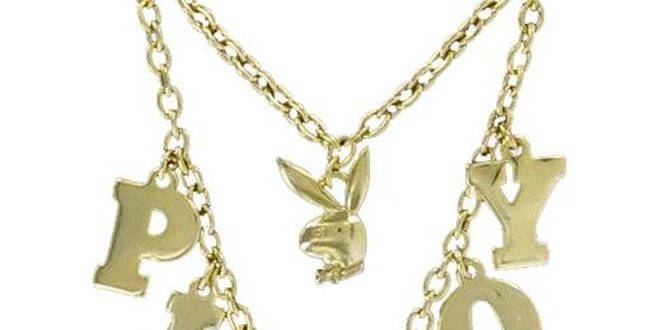Dámsky ocelový náhrdelník Playboy v zlatej farbe