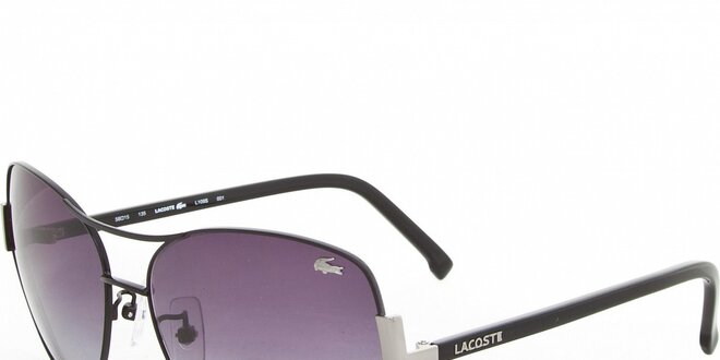 Čierne slnečné okuliare Lacoste s dymovými sklami
