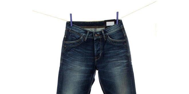 Pánske tmavo modré šisované džínsy Pepe Jeans