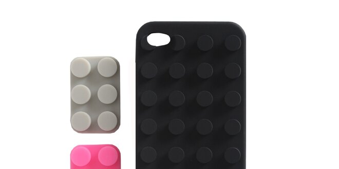 Čierne silikónové púzdro na iPhone 4/4S Lego
