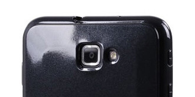 Lesklé čierne plastové púzdro na Samsung Galaxy Note i9220