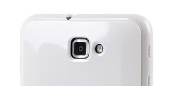 Lesklé biele plastové púzdro na Samsung Galaxy Note i9220