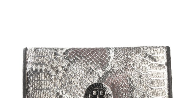 Dámska čierna peňaženka s motívom hadej kože Cavalli B.