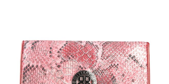 Dámska červená peňaženka s motívom hadej kože Cavalli B.