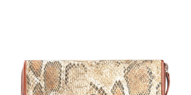 Dámska svetlo hnedá peňaženka s hadím vzorom Cavalli B.