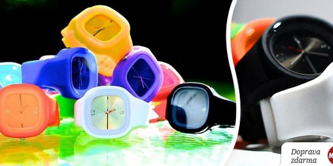 Silikónové hodinky Round alebo Square v deviatich super farbách