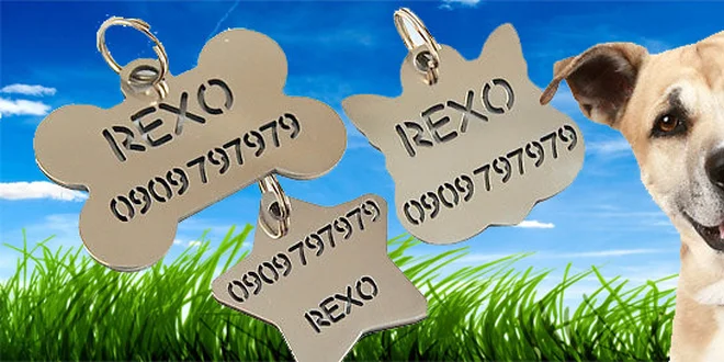Gravírované štítky z ocele pre psíkov