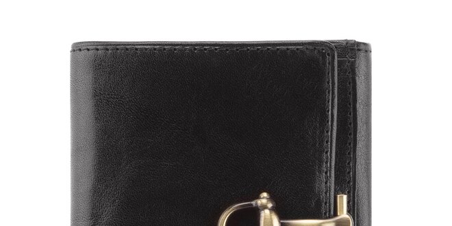 Pánska čierna kožená peňaženka s prackou Wittchen