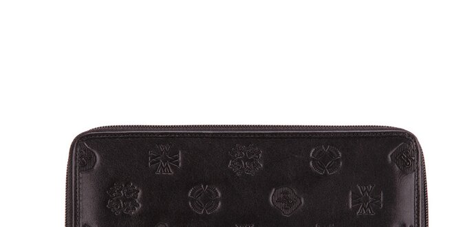 Dámska čierna peňaženka s razenými motívmi Wittchen