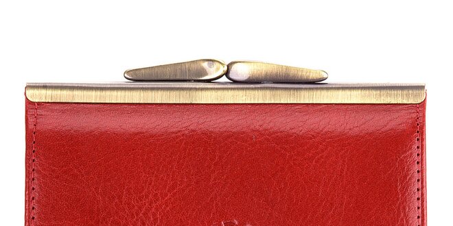 Dámska červená peňaženka s transparentným vreckom Wittchen