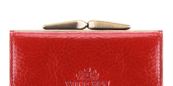 Dámska červená kožená peňaženka s priehradkami Wittchen