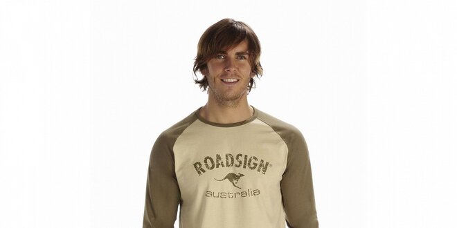 Pánske hnedo-béžové tričko Roadsign Australia