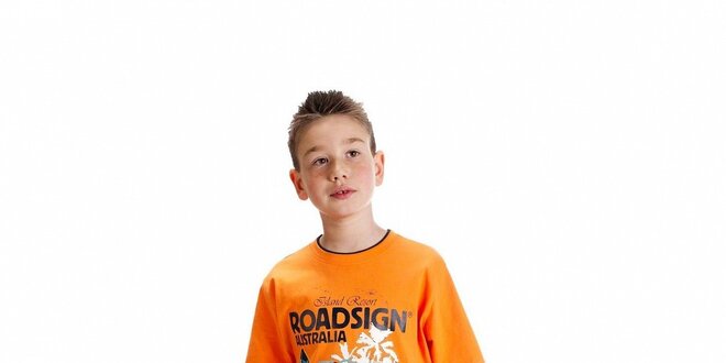 Clapčenské oranžové tričko Roadsign Australia s potlačou