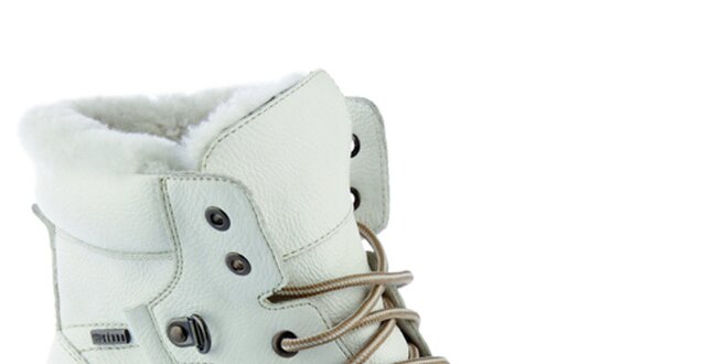 Dámske krémovo biele členkové topánky s vlnenou podšívkou Keddo
