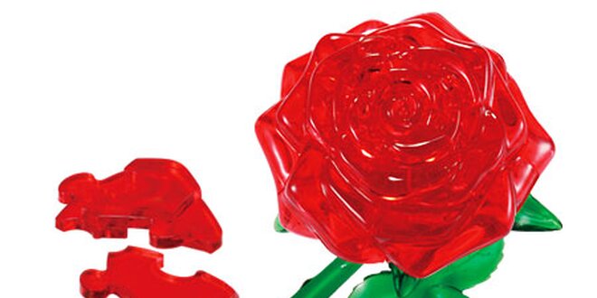 3D crystal puzzle v tvare ruže len za 6,90 € vrátane poštovného – skvelý darček na Valentína!