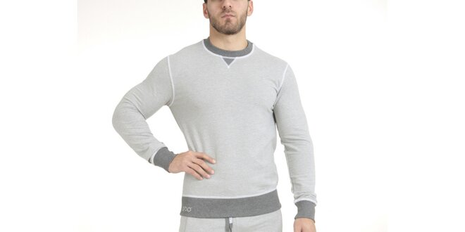 Pánske svetlo šedé pyžamo - tričko a nohavice QBO