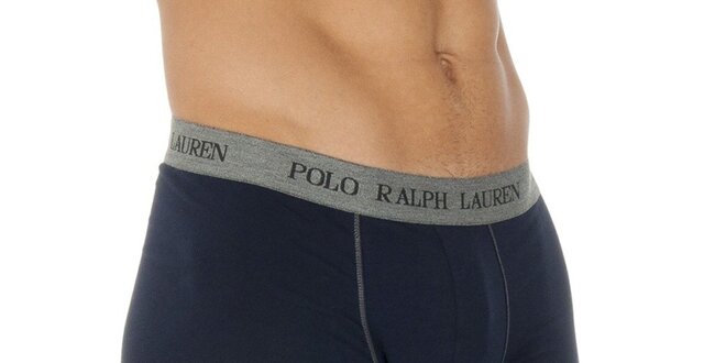 Pánske čierne bavlnené boxerky s ozdobnou šedou  Ralph Lauren