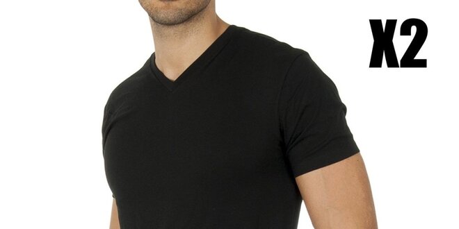 Set dvoch pánskych čiernych tričiek Ralph Lauren