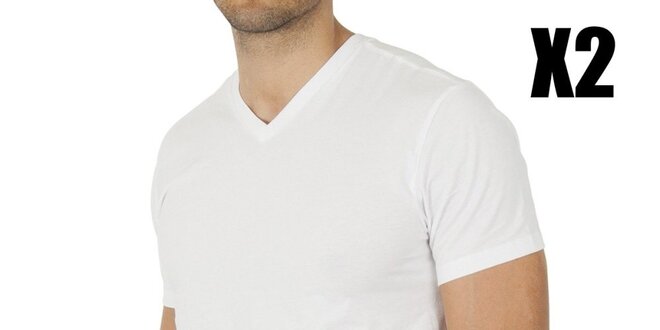 Set dvoch pánskych bielych tričiek Ralph Lauren