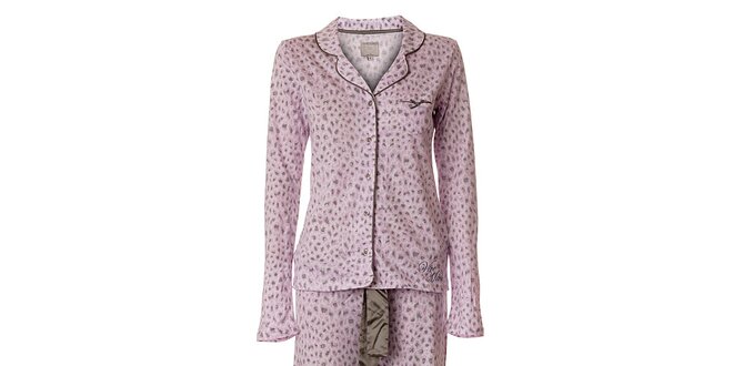 Dámske ružové pyžamo vive Maria s leopardím vzorom
