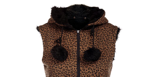 Dámska obojstranná leopardia vesta Pussy Deluxe